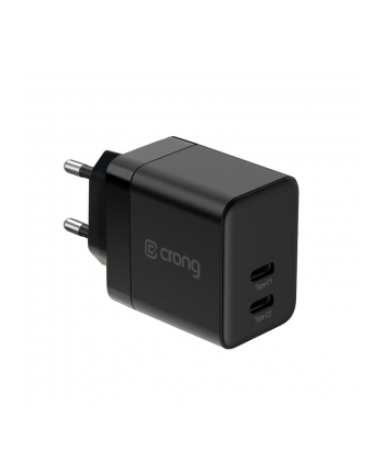 crong Ultra Compact GaN Ładowarka sieciowa 2x USB-C 35W PD 3.0 z PPS Czarna nr 2