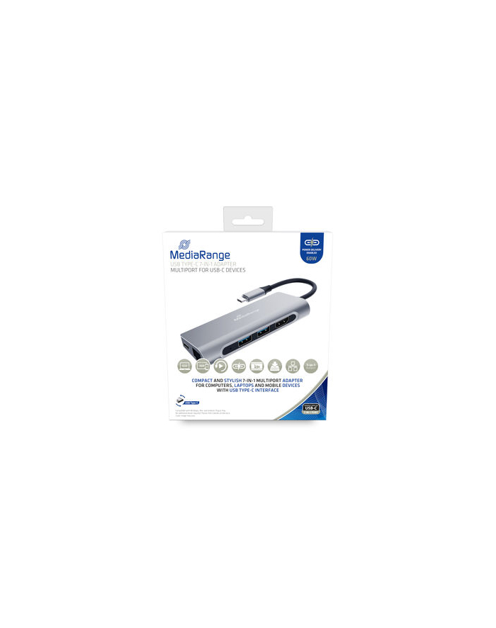 Mediarange Usb Type-C 7 w 1 srebrny (MRCS510) główny