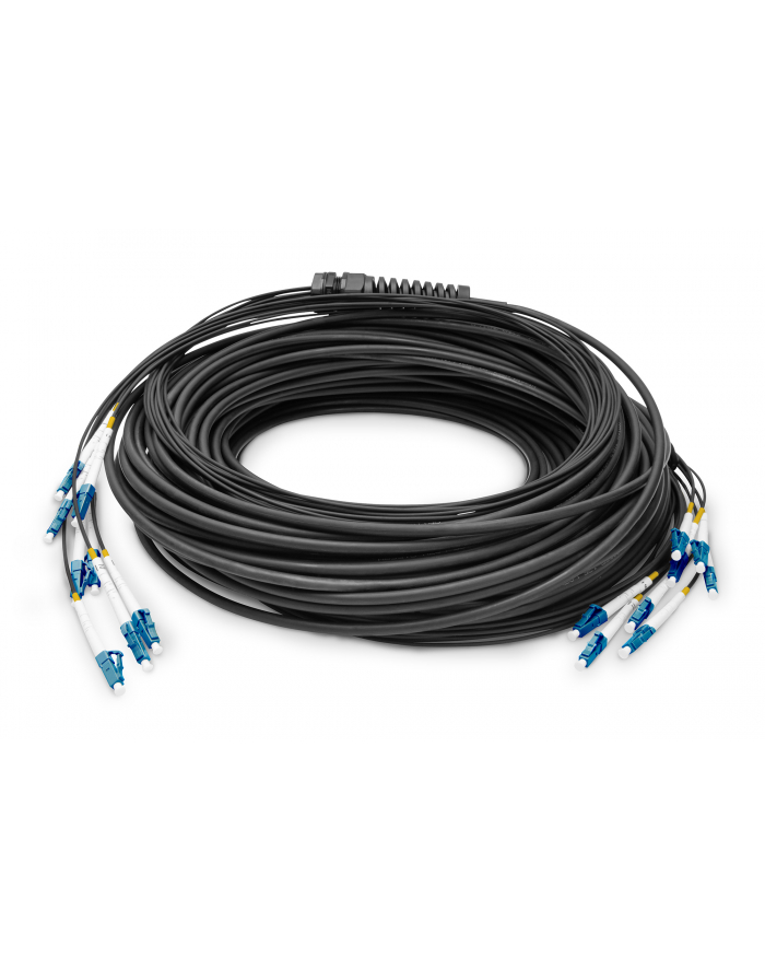 Digitus Zakończony fabrycznie uniwersalny kabel światłowodowy typu breakout, wielomodowy OS2, 8 włókien, LC/UPC (DK2A338U100BKBBB) główny