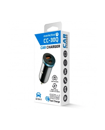 everactive Ładowarka samochodowa CC-30Q QC3.0 35W 1X USB + 1X USB-C PD czarna