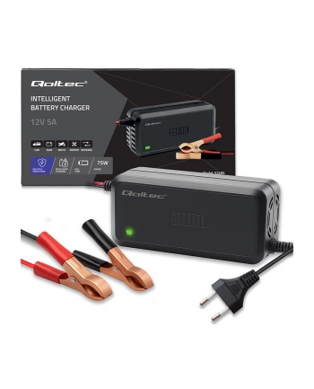 qoltec Mikroprocesorowa ładowarka 12V | 5A | prostownik do akumulatora  AGM GEL SLA | 6-stopniowe ładowanie nr 1