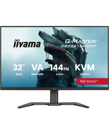 iiyama Monitor G-MASTER GB3261UHSCP-B1 4K,VA,144Hz,400cd, 3000:1,2xHDMI,DP,  USB-C,  4xUSB, KVM, FreeSync Premium, DisplayPort Only, 2x5W,HAS 150 nr 2