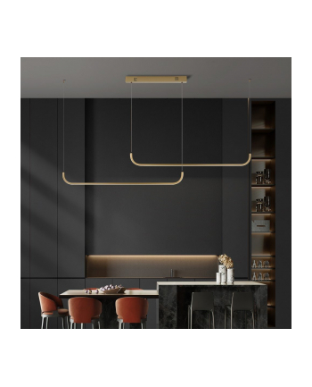 Immax Neo Pattini Smart Podwójna Oprawa Wisząca 160-280Cm, 53W, 3640Lm Złota Zigbee 3.0, Tuya