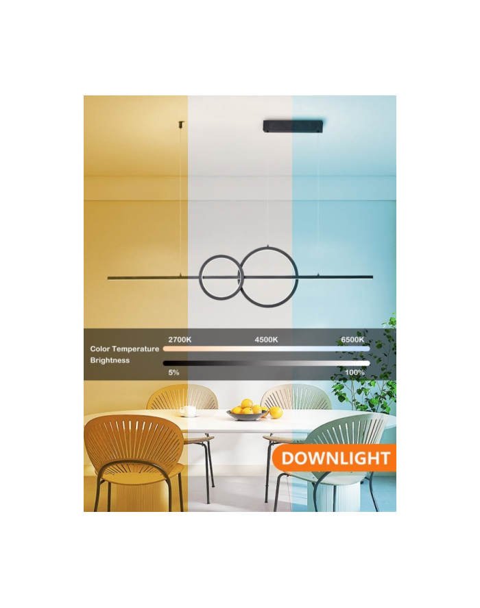 Immax Oprawa Zwieszana Neo Lite Rondas Smart 131Cm 56W S Podporou Beacon Wi-Fi Tuya (1674706) główny