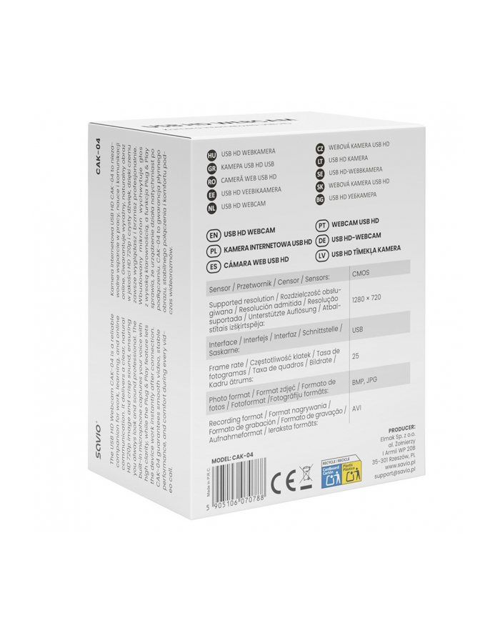 savio Kamera internetowa USB HD CAK-04 główny