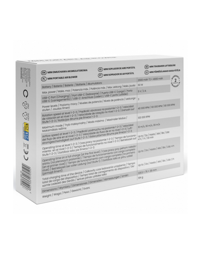 savio Mini dmuchawa akumulatorowa MD-01 główny