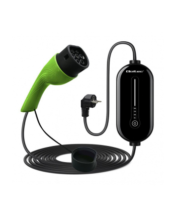qoltec Mobilna ładowarka do samochodu elektrycznego EV z regulacją 2w1  Typ2 | 3.5kW | 230V | LCD | LED | 5m nr 1