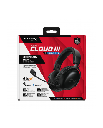 Słuchawki HyperX Cloud III bezprzewodowe czarne gaming A59YZAA