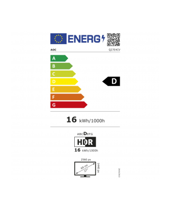 aoc Monitor 27 '' Q27E4CV IPS 120Hz HDMI DP USB-C RJ45