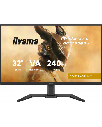 iiyama Monitor G-Master 31.5 cala GB3295QSU-B1 QHD,FastVA,240Hz,2xHDMI,DP,400cd,0,4ms, 2xUSB 3.2 , 2xUSB-C, HAS 150, FreeSync Premium - HDMI: 2560 x 1440 @48 nr 2
