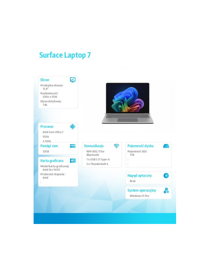 microsoft Notebook Surface Lap7 EP2-21162 WinPRO i7/32GB/1TB/Integr/13.8' główny