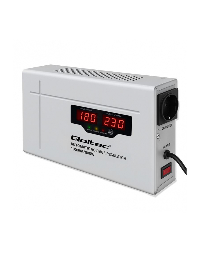 qoltec Automatyczny stabilizator napięcia AVR 1000VA 3% | Compact |     Toroidalny transformator główny