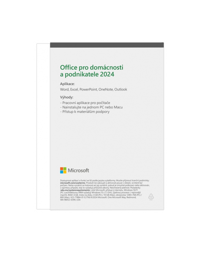 Microsoft Office 2024 dla gospodarstw domowych i firm CZ PC i Mac (EP206651) główny