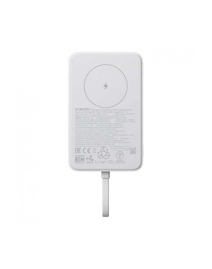 Xiaomi Powerbank Indukcyjny Z Kablem 33W Magnetic Power Bank 10000Mah Biały główny