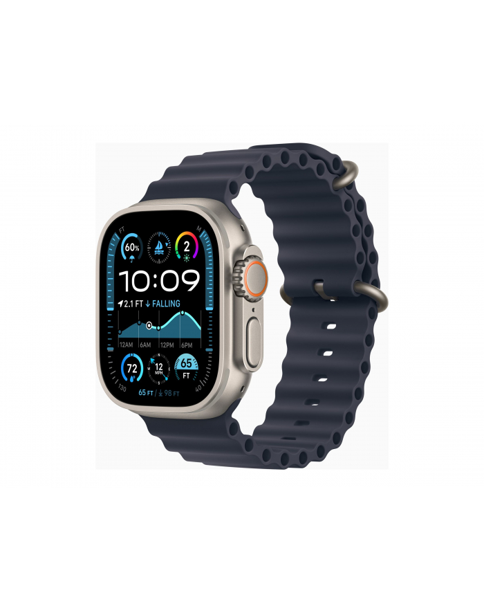 APPLE Watch Ultra 2 GPS + Cellular Koperta 49mm z tytanu w kolorze naturalnym z paskiem Ocean w kolorze niebieskim (MX4D3EL/A) główny