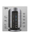 axagon HMC-WL9 Wieloportowy hub USB 9in1, 10Gbps, 3xUSB-A, 1xUSB-C, DP 8K/60Hz, HDMI 4K/60Hz, PD 100W, GLAN, 100cm USB-C kabel, wireless charging 15W - nr 40