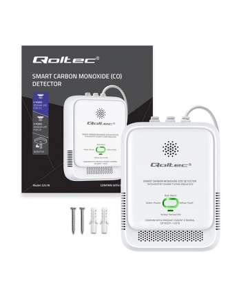 qoltec Czujnik tlenku węgla (czadu) | detektor CO | alarm 85dB | LED nr 2