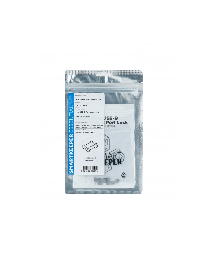 Smartkeeper Blokada interfejsu USB typu B szary 10 szt. (MUL04P1GY) główny