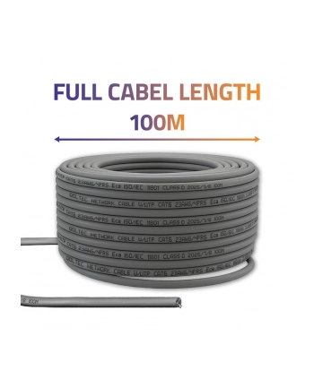 Kabel sieciowy Qoltec Patchcord skrętka UTP | Miedziany Cu | CAT6 | High speed 1Gb/s | LAN | 100m | Szary nr 2