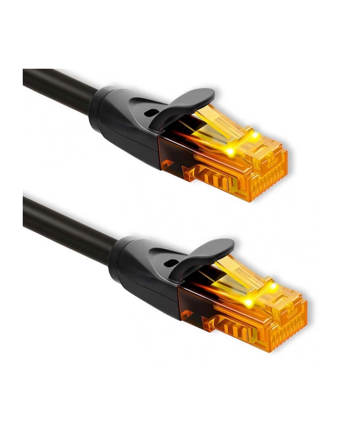 Kabel Patchcord Qoltec UTP | CAT6 | 2 x RJ-45 | High speed 1Gb/s | Pozłacane styki | 30m | Czarny główny
