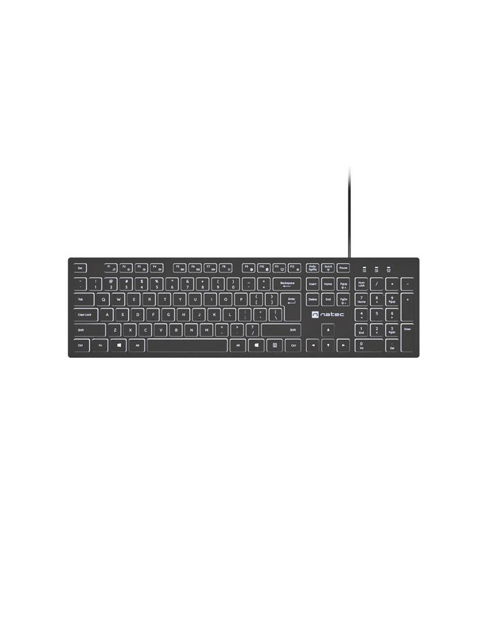 Klawiatura przewodowa Natec Herring Glow US białe podświetlenie główny