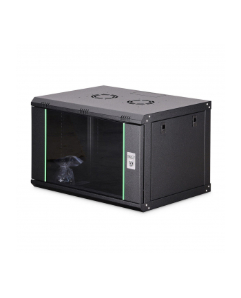 Szafa sieciowa wisząca jednosekcyjna DIGITUS Dynamic 19'' 7U, 600x450, drzwi szyba, czarny, niezmontowana, 60kg nr 1