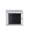 Szafa sieciowa wisząca jednosekcyjna DIGITUS Dynamic 19'' 9U, 600x450, drzwi szyba, szary, niezmontowana, 60kg - nr 4