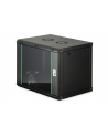 Szafa sieciowa wisząca jednosekcyjna DIGITUS Dynamic 19'' 9U, 600x450, drzwi szyba, czarny, niezmontowana, 60kg - nr 1