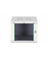 Szafa sieciowa wisząca jednosekcyjna DIGITUS Dynamic 19'' 9U, 600x600, drzwi szyba, szary, niezmontowana, 60kg - nr 3