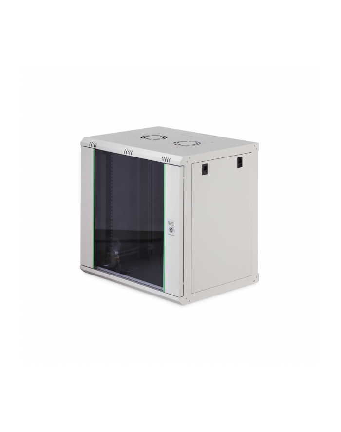 Szafa sieciowa wisząca jednosekcyjna DIGITUS Dynamic 19'' 12U, 600x450, drzwi szyba, szary, niezmontowana, 60kg główny