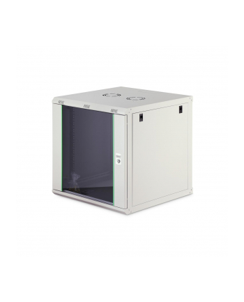 Szafa sieciowa wisząca jednosekcyjna DIGITUS Dynamic 19'' 12U, 600x600, drzwi szyba, szary, niezmontowana, 60kg