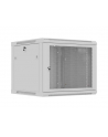 Szafa instalacyjna Rack 19'' Lanberg 9U 600x600 wisząca szara drzwi perforowane (flat pack) - nr 1