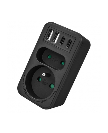 Gniazdko prądowe x2 + 4xUSB Maclean, rozgałęźnik z 2 gniazdami, 2xUSB A, 2xUSB C PD 20W, 1x16A + 1x6A, MCE249 F/B nr 1