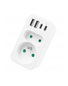 Gniazdko prądowe x2 + 4xUSB Maclean, rozgałęźnik z 2 gniazdami, 2xUSB A, 2xUSB C PD 20W, 1x16A + 1x6A, MCE249 F/W - nr 1