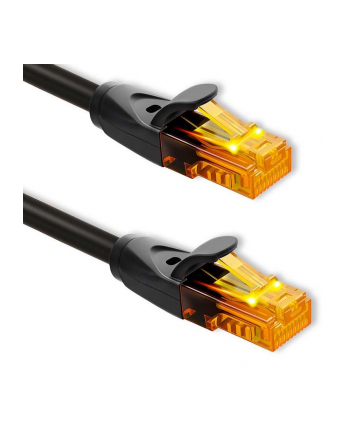 Kabel Patchcord Qoltec UTP | CAT6 | 2 x RJ-45 | High speed 1Gb/s | Pozłacane styki | 10m | Czarny nr 1