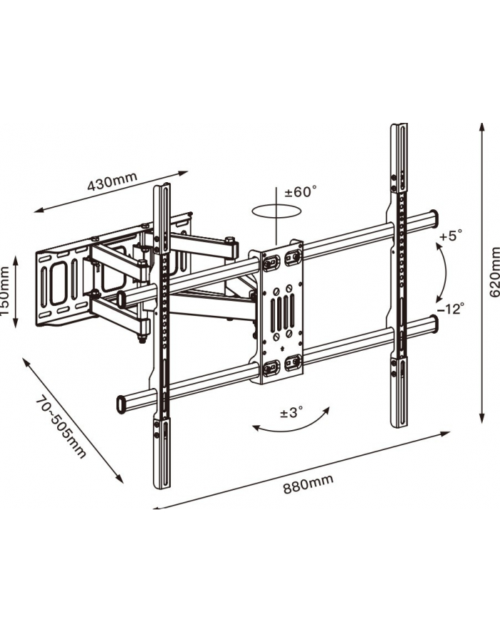 Uchwyt TV TB-854 do telewizora do 100 '' 65kg max VESA 800x600 główny