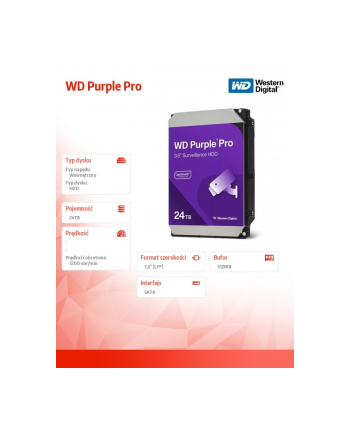 western digital Dysk HDD Purple Pro 24TB 3,5' WD241PURP