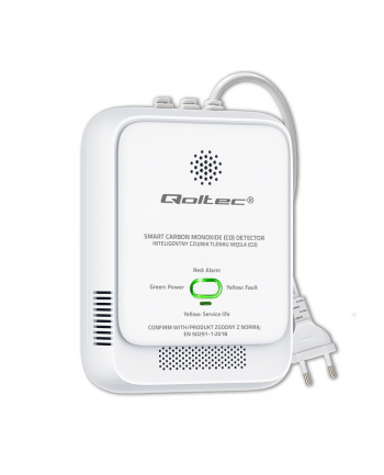 qoltec Czujnik tlenku węgla (czadu) | detektor CO | alarm 85dB | LED