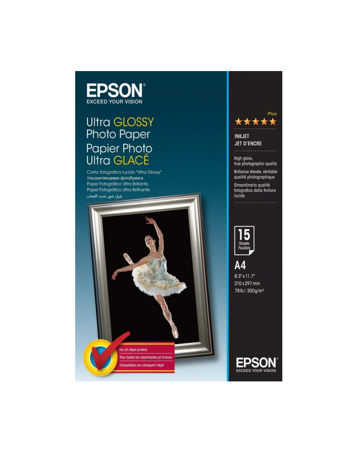 epson Papier Ultra Glossy Photo 15 arkuszy 300 g/m2  A4 główny