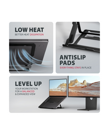 axagon STND-LAB Podstawa do laptopów aluminiowa 10-17,3 cala 8 regulowanych pozycji, Czarna nr 2