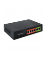 qoltec Przełącznik sieciowy SWITCH FAST Ethernet PoE | 4x RJ45 |  2x    RJ45 Uplink | 65W | 10/100Mb/s - nr 1