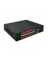 qoltec Przełącznik sieciowy SWITCH FAST Ethernet PoE | 16x RJ45 10/100  Mb/s | 2x RJ45 Uplink 1000 Mb/s | 1x SFP 1000Mb/s - nr 1
