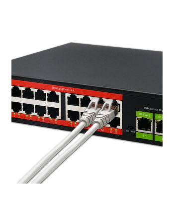 qoltec Przełącznik sieciowy SWITCH FAST Ethernet PoE | 16x RJ45 10/100  Mb/s | 2x RJ45 Uplink 1000 Mb/s | 1x SFP 1000Mb/s nr 2