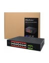 qoltec Przełącznik sieciowy SWITCH FAST Ethernet PoE | 16x RJ45 10/100  Mb/s | 2x RJ45 Uplink 1000 Mb/s | 1x SFP 1000Mb/s - nr 8
