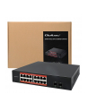 qoltec Przełącznik sieciowy SWITCH Gigabit Ethernet PoE | 16x RJ45 | 2x SFP | 1000 Mb/s - nr 9