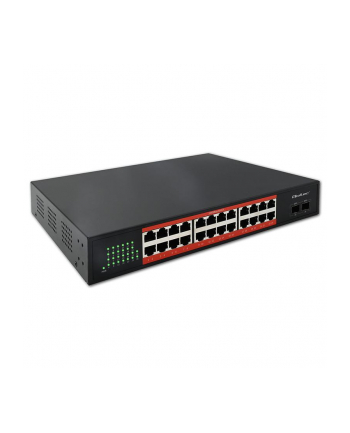 qoltec Przełącznik sieciowy SWITCH Gigabit Ethernet PoE | 24x RJ45 | 2x SFP | 1000 Mb/s