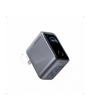 anker Ładowarka sieciowa 160W 3xC SMART wyświetlacz srebrna