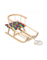 Sanki drewniane GreenBlue GB154 z siedziskiem i oparciem, długość 75cm - nr 1