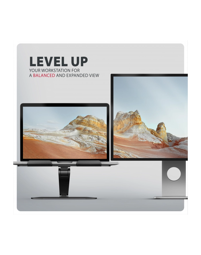 axagon STND-LQB Podstawka do laptopów aluminiowa 10-17,3 cala regulowane kąty nachylenia, Czarna główny