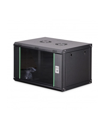 Szafa sieciowa wisząca jednosekcyjna DIGITUS Dynamic 19'' 7U, 600x450, drzwi szyba, czarny, niezmontowana, 60kg nr 1